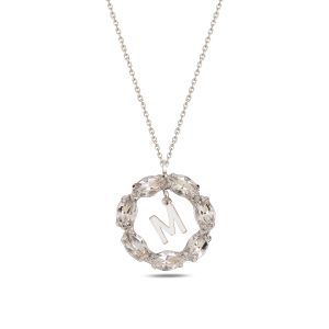 NEPTUN SILVER SWAROVSKI M HARF KOLYE