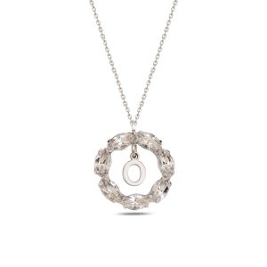 NEPTUN SILVER SWAROVSKI O HARF KOLYE