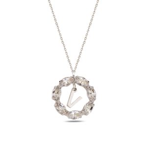 NEPTUN SILVER SWAROVSKI V HARF KOLYE